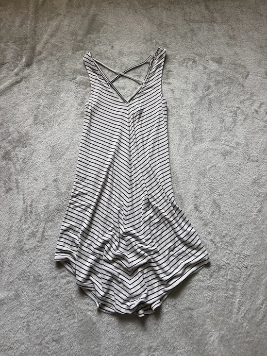 American Eagle Outfitters Dresses & Skirts - American Eagle Outfitters White & Black Striped V-Neck Mini Dress